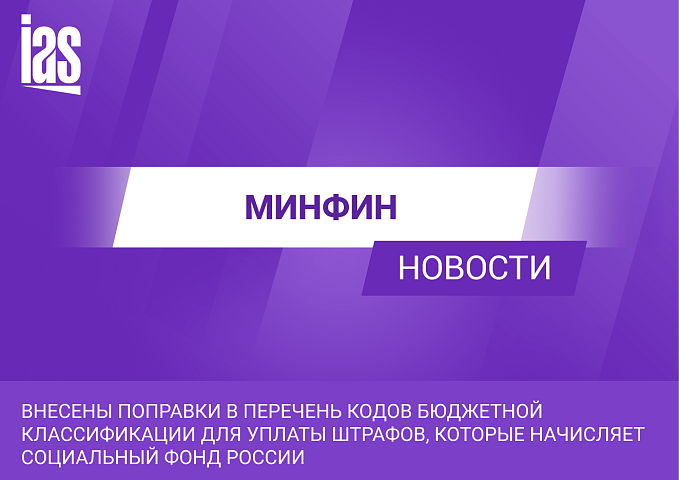 Внесены поправки в перечень кодов бюджетной классификации для уплаты штрафов, которые начисляет Социальный фонд России